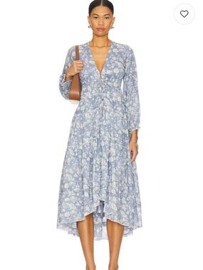 Free People Pappiet Midi Dress in Bluebell Combo, Size XL